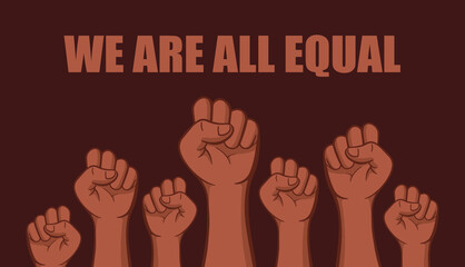 Black History Month. African American History arm fist vector illustration. February celebration poster, card, banner, background.