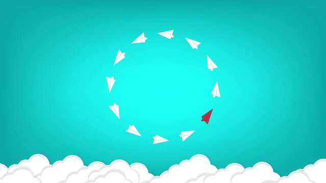 Think differently. Being different, taking risky moves for success in life. Paper plane also represents the concept of courage, enterprise, confidence, belief, fearlessness, daring. 