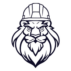 Lion with Construction Hat 