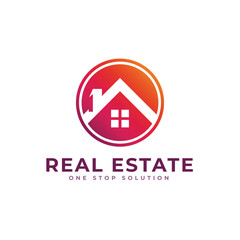 Simple home real estate logo design