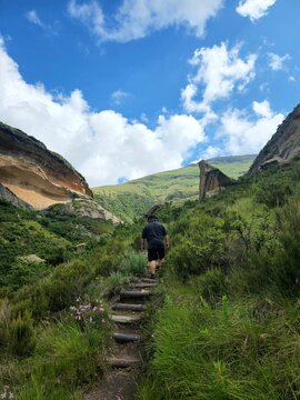 hiking in the mountains