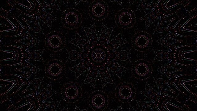 Abstract background moving stripes and flashing with shining light dots. Animation with circles
