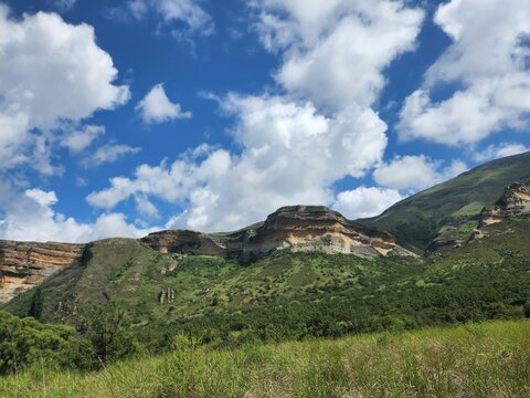 landscape with blue sky
