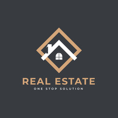 Simple home real estate logo design