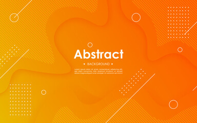 minimal orange abstract geometric fluid dynamic shape composition wavy background. eps10 vector