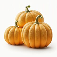 3 citrouilles oranges pour halloween, thanksgiving, cuisine