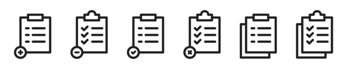 Fototapeta premium Clipboard icon. Checklist symbol collection. Vector illustration. 