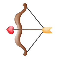 Watercolor archer and heart-tipped arrow, Valentine's Day Archer, Valentine Element