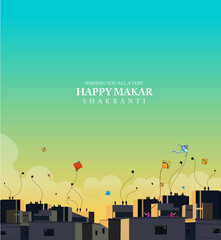 illustration of Happy Makar Sankranti holiday India festival
 - obrazy, fototapety, plakaty