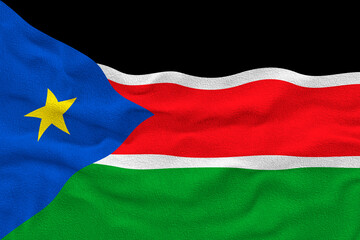 National flag of South Sudan. Background  with flag of South Sudan.