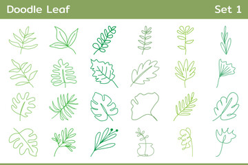 hand drawn doodle leaves leaf for decoration