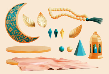 3D Islamic holiday element set