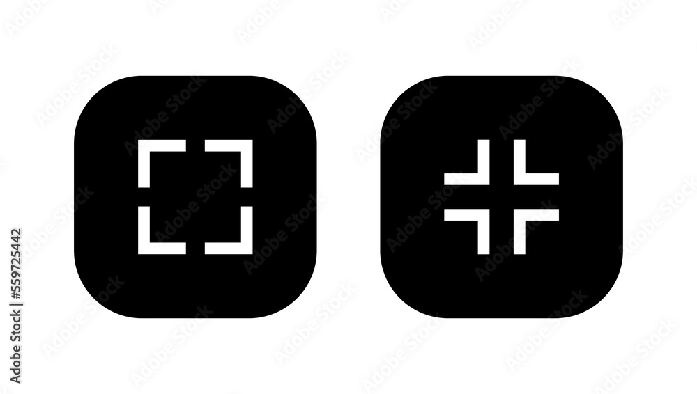 Poster maximize and minimize screen button icon vector