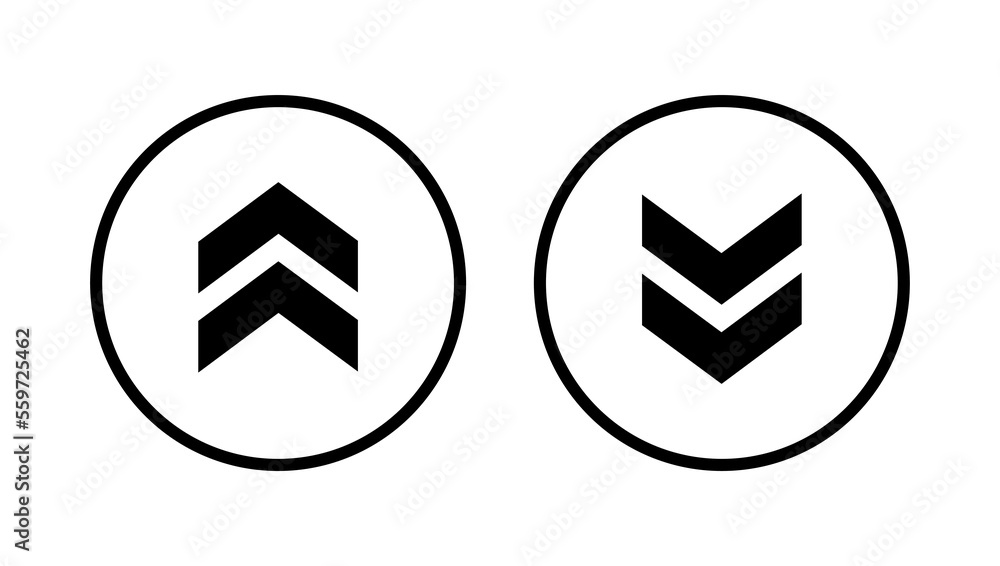Poster swipe up and down arrow icon vector isolated on circle line background