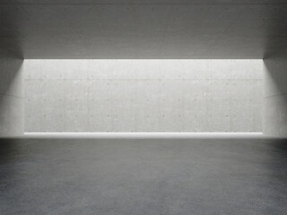 3d render of empty concrete room with natural light.