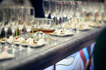 glasses on the table