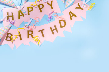 Fototapeta na wymiar Birthday greeting card simple background