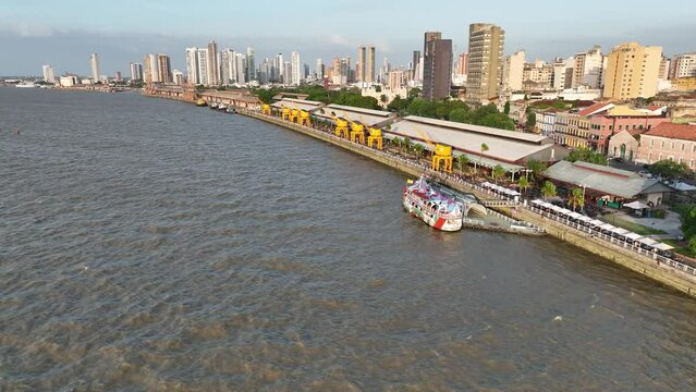 Boat in brazilian amazonic river at Bel&eacute;m