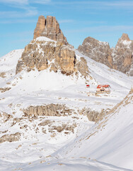 View of Toblin Tower in the Dolomites, Italian Alps