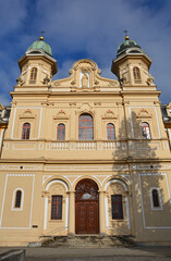 Fototapeta na wymiar Kantonsschule Kollegium Maria Hilf, Schwyz, Fassade der Kollegiumskirche