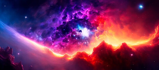 Magic color galaxy. Infinite universe and starry night. Generative AI