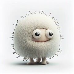 Cute tiny virus, fictional character. Creative illustration, Generative art