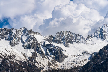 Obraz premium The Adamello glaciers, a group of glaciers located in the Adamello-Presanella Alps in northern Italy. 