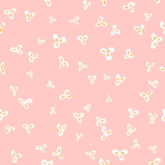 Seamless pattern with flowers in cream background. Vector illustration design with floral for wrapping paper, wallpaper, fabric, decorating and backdrop.