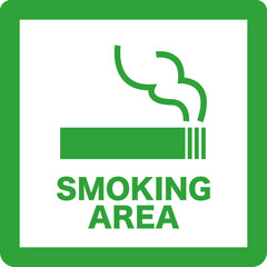 喫煙所のシンプルな緑のイラスト