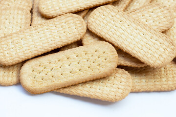 Biscuits on a white background.
