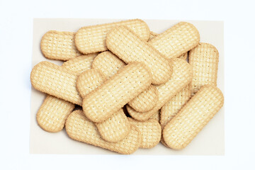 Biscuits on white background.