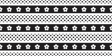 daisy flower seamless pattern polka dot vector plant tile background repeat wallpapergift wrapping paper doodle illustration design scarf isolated