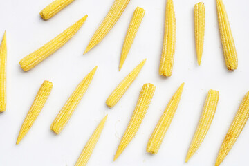 Baby corn on white background