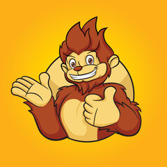 Cute Smile Yeti Mascot. Yeti kids Vector