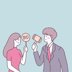 Bidding or auction auctions involving to a purchase of an item