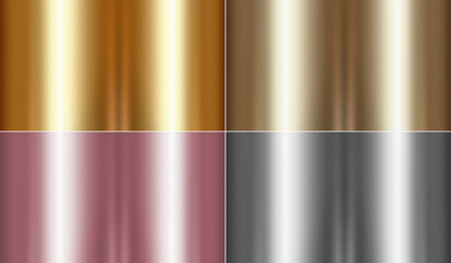 4 in 1 High Resolution Backgrounds in Gold, Rose, Beige, Silver, Golden Polished Metal, Steel Metallic Texture Sheet.