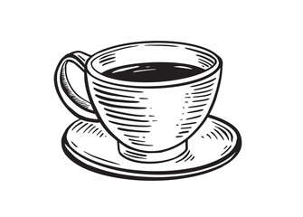 Cup of coffee, hand drawn style illustrations, vector.
