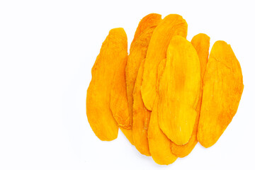 Dried mango on white background