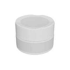 mock up cosmetic white container isolated on white, 3d rendering of cream container png transparent background