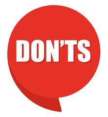 Don'ts comic speech bubble in pop art style. Comic speech. Dialog window. Yellow banner for sale.