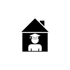 Student icon illustration with house.