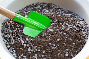 Potting soil mixed for cactus