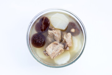 Pork rib soup with white radish and shiitake mushroom