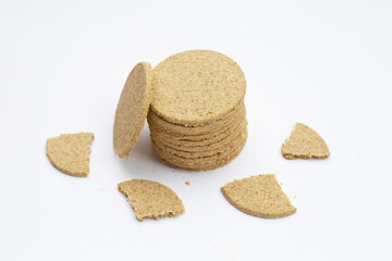 Oatcakes on a white background.