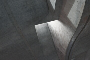 Abstract concrete interior
