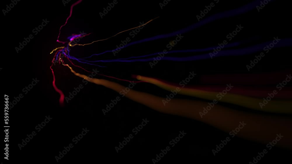 Poster abstract glowing 3d light strokes background/ 4k animation of an abstract wallpaper background of gl