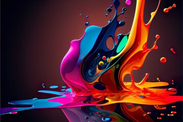 Colorful splash water background Generative AI