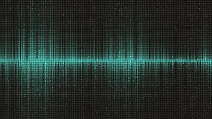 Green Sound Wave on Black Background,technology and earthquake wave diagram concept,design for music studio and science,Vector Illustration.