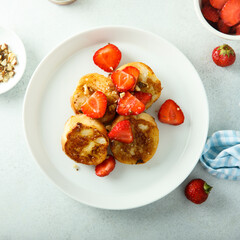 French toast with fresh strawberry