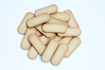 Biscuits on white background.
